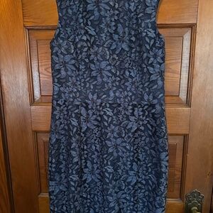 Blue Floral Lace Dress